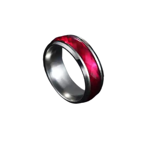 Anillo Titanio Rojo Anillos Juveniles Acero Quirurgico Acero Inoxidable Hombre Dama Chile