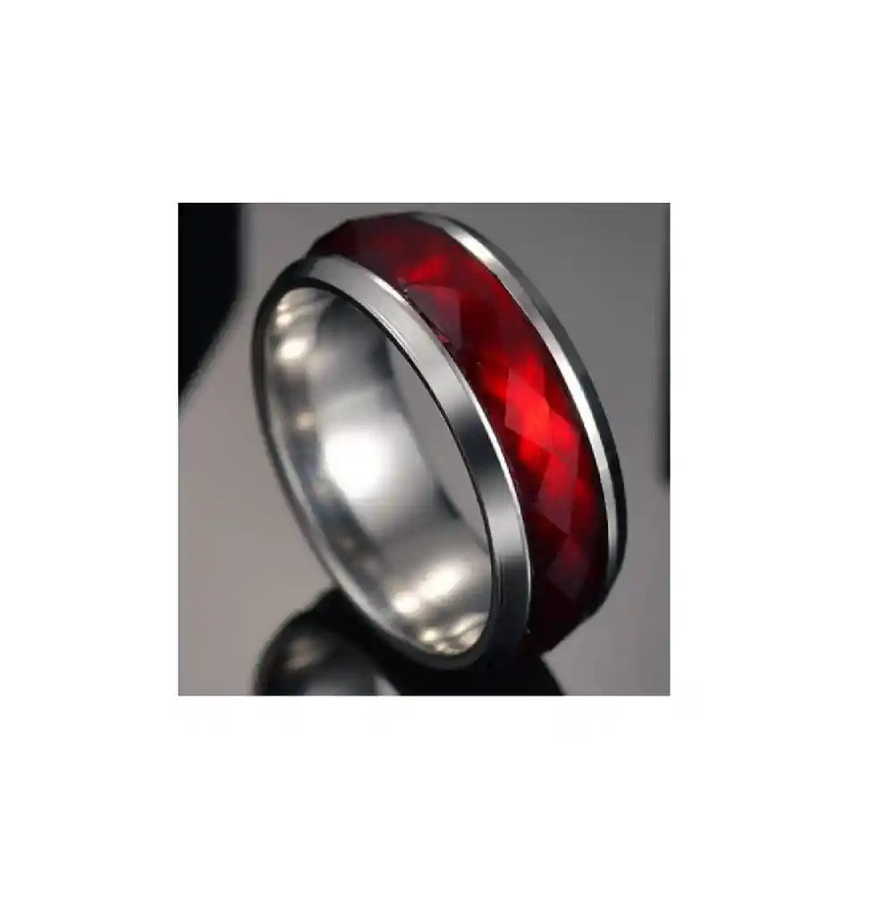 Anillo Titanio Rojo Anillos Juveniles Acero Quirurgico Acero Inoxidable Hombre Dama Chile