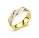 Anillo Titanio Pareja Compromiso Dama Dorado Plateado Onda Dorada M 4mm