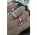 Anillo Titanio Pareja Compromiso Dama Dorado Plateado Onda Dorada M 4mm