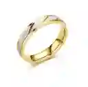 Anillo Titanio Pareja Compromiso Dama Dorado Plateado Onda Dorada M 4mm