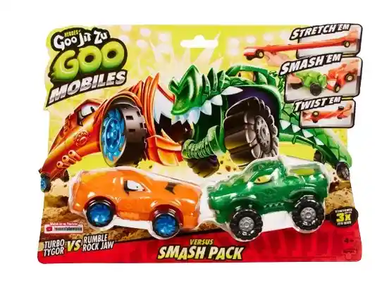 Goo Jit Zu Heroes Goo Mobiles Smash Pack Turbo Tygor Vs Rumble Rock Jaw