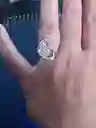 Anillo Pareja Compromiso Boda Novio Ilusiones Plata S925 Calidad Ajustable Corazón Plateado Grande