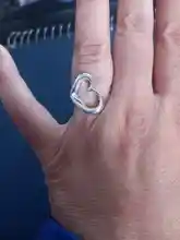 Anillo Pareja Compromiso Boda Novio Ilusiones Plata S925 Calidad Ajustable Corazón Plateado Grande