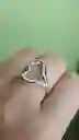 Anillo Pareja Compromiso Boda Novio Ilusiones Plata S925 Calidad Ajustable Corazón Plateado Grande