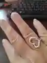 Anillo Pareja Compromiso Boda Novio Ilusiones Plata S925 Calidad Ajustable Corazón Plateado Grande