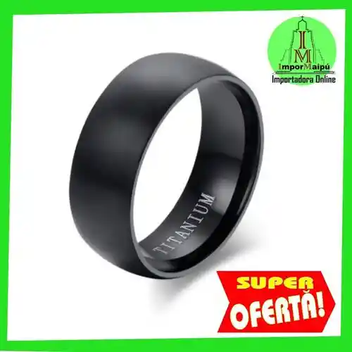 Anillo Titanio Anillos Juveniles Acero Quirurgico Acero Inoxidable Matte Opaco Curvo Chile Negro