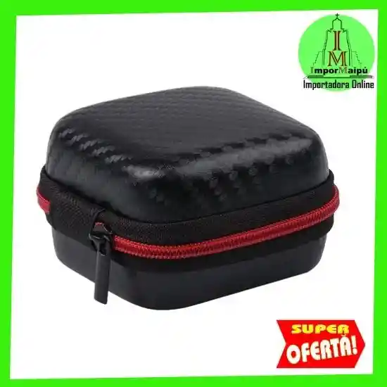 Estuche Para Audífonos U Otros Usos Bolso Case Auriculares Ecocuero Rigido Duro Resistente Cuadrado Mediano