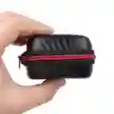 Estuche Para Audífonos U Otros Usos Bolso Case Auriculares Ecocuero Rigido Duro Resistente Cuadrado Mediano