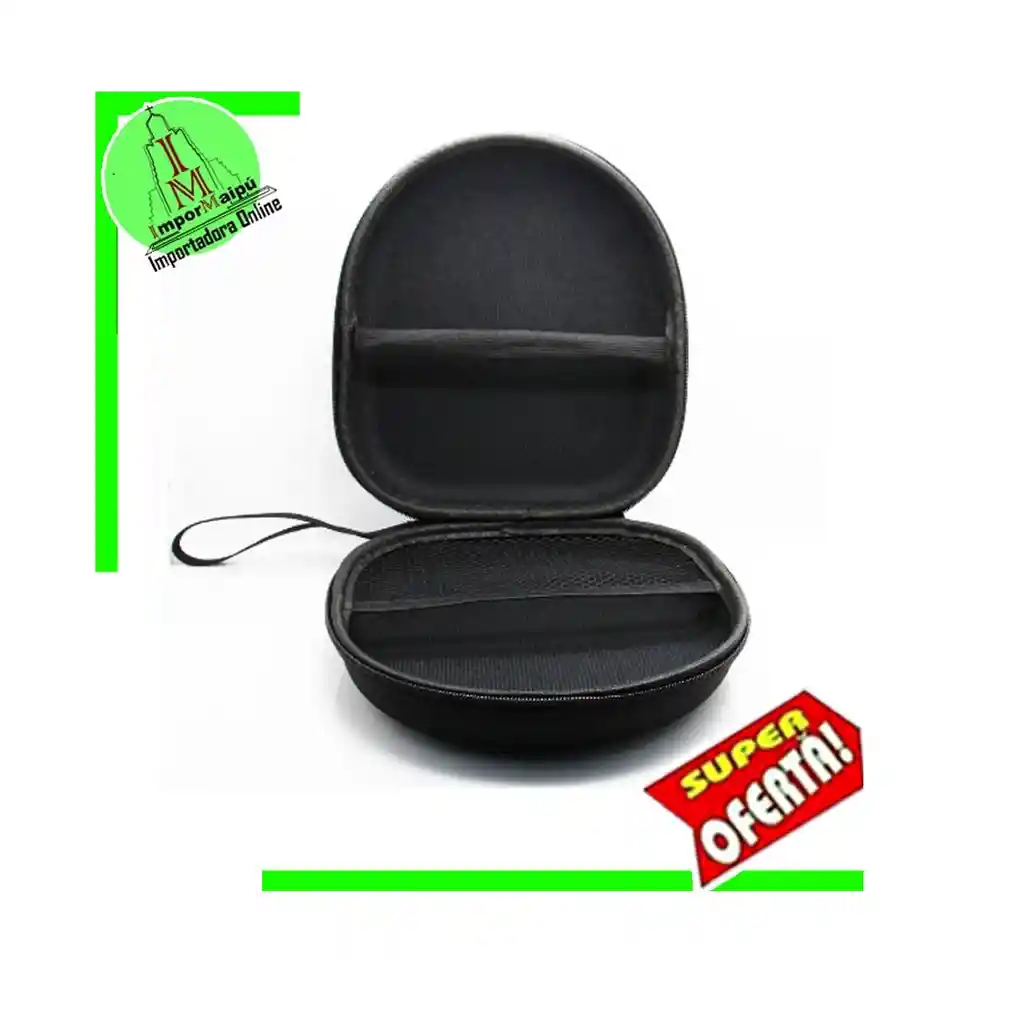 Estuche Para Audífonos Grandes On Ear Case Bolso Auriculares Ecocuero Rigido Duro Resistente Cuadrado Grande