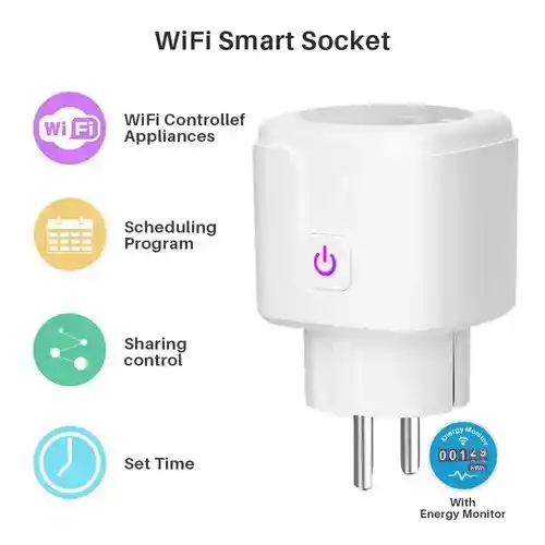 Enchufe Inteligente Wifi Alexa Google Home Para Programar Por Internet Wifi Bluetooth Lavadora Aire Acondicionado