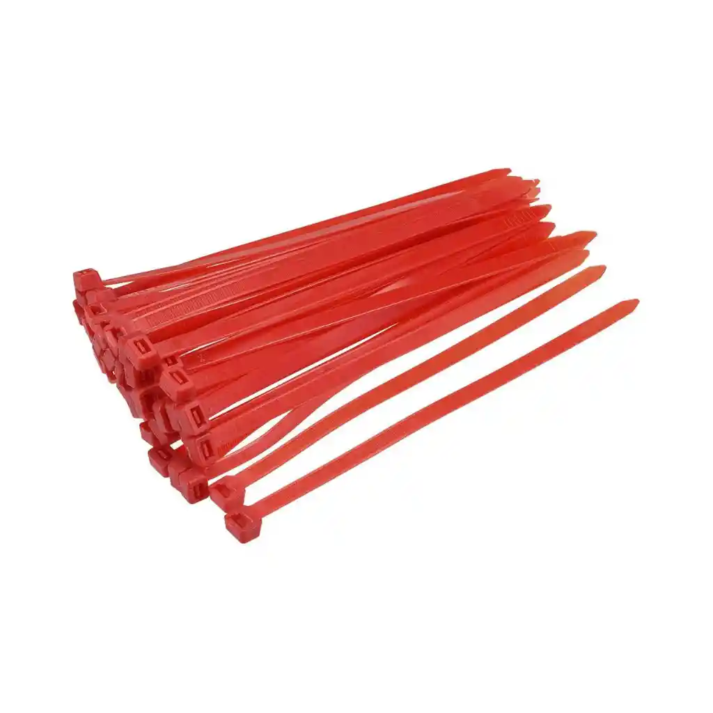 Amarra Plastica 3.6x200mm Roja 100 Pzas