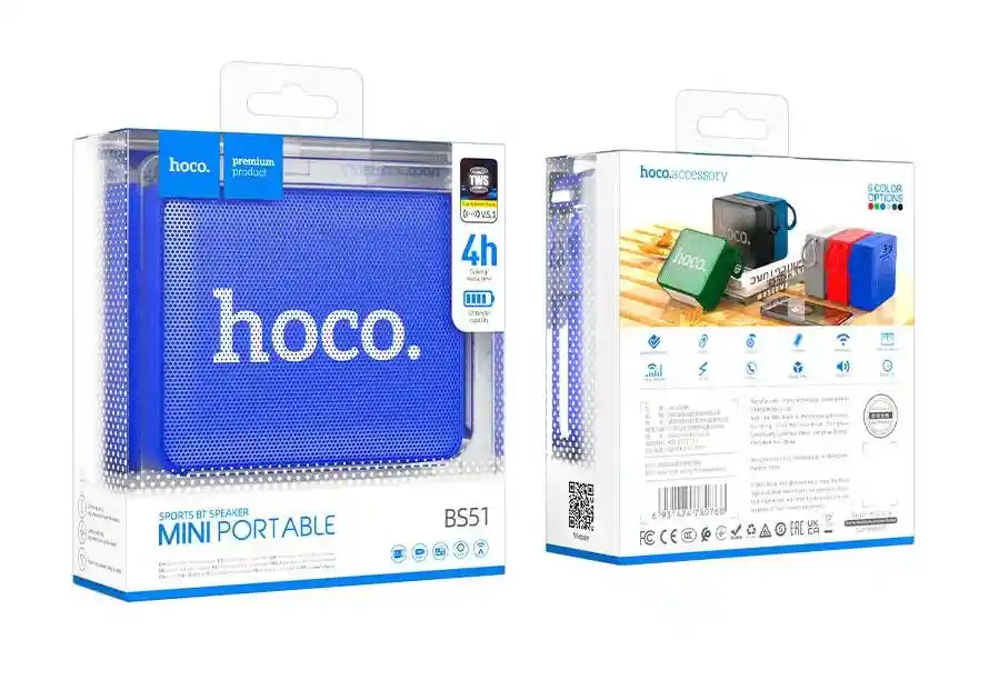 Parlante Mini Portable Bt 5.1 Hoco Premium Azul