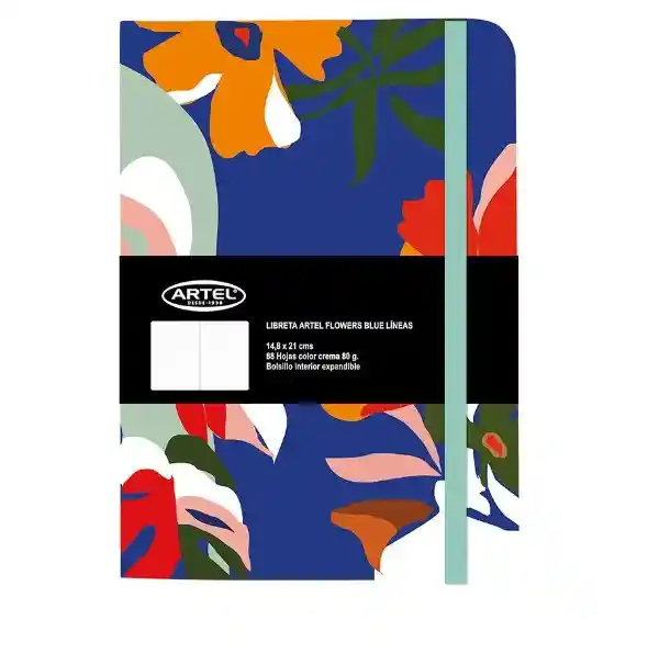 Libreta Artel Flowers Blue Linea 88h