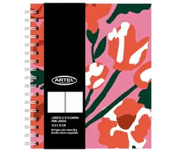 Libreta Artel Con Elástico Flowers Pink Lineas 88h