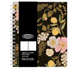 Libreta Artel Con Elástico Flower Pastel Linea 88h