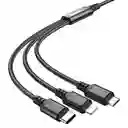 Cable Hoco X76 3 En 1 Lightning/micro-usb/type-c 1m