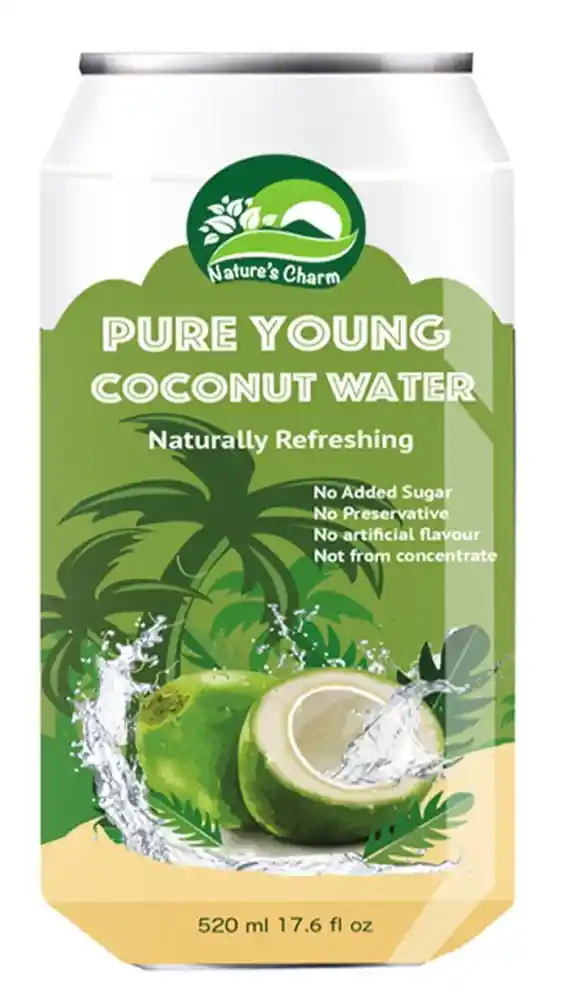 Agua De Coco Nature´s Charm 520ml - Pure Young Coconut Water