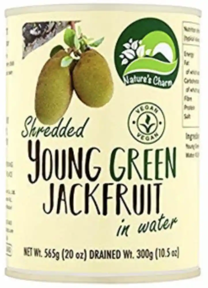 Young Green Jackfruit (jaca Triturada, En Agua) - Jack Fruit Vegano Nature's Charm 565g