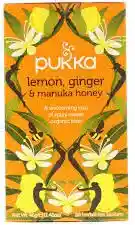 Infusión Lemon, Ginger & Manuka Honey Tea Orgánico Pukka 20 Bolsas