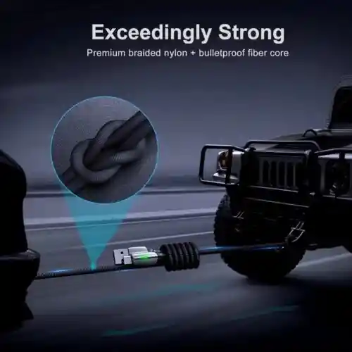 Cable Carga Rápida Celular 5.1 A Usb A Tipo C 1 Mt Luz Led Acordonado Telefono Smartphone Reforzado