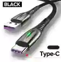 Cable Carga Rápida Celular 5.1 A Usb A Tipo C 1 Mt Luz Led Acordonado Telefono Smartphone Reforzado