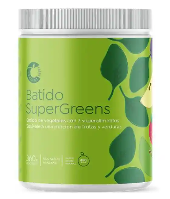 Batido Supergreens 360g Cascara Foods - Fibra De Manzana