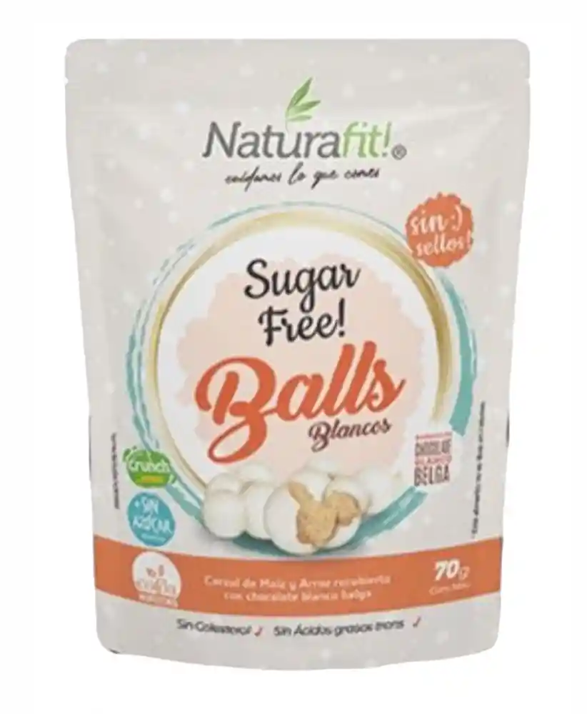 Balls Chocolate Blanco (sin Azúcar) Naturafit 70g