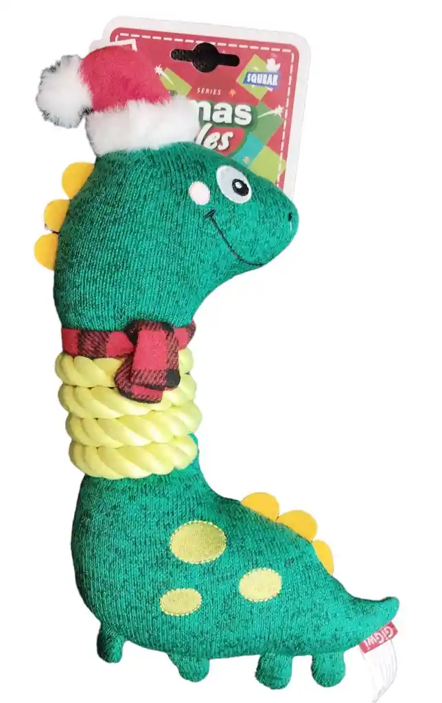 Gigwi - X-mas Tales Dinosaurio Navideño Con Cuello De Cuerda Y Sonido - Juguete Perros