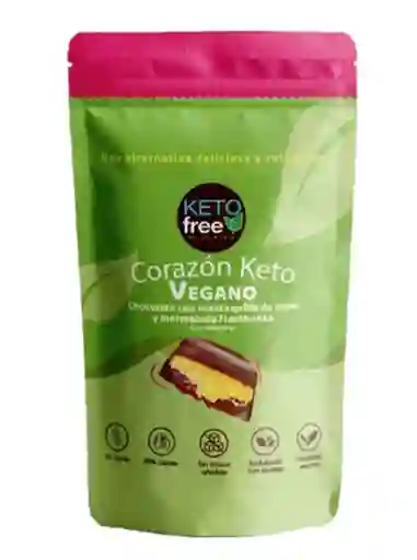 Corazon Keto Chocolate Relleno Mant. Maní Y Frambuesa 135g (vegano, Sin Gluten, Sin Azúcar) Keto Free
