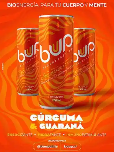 Bebida Bioenergetica (sin Azúcar) Curcuma Guarana Buup 250ml