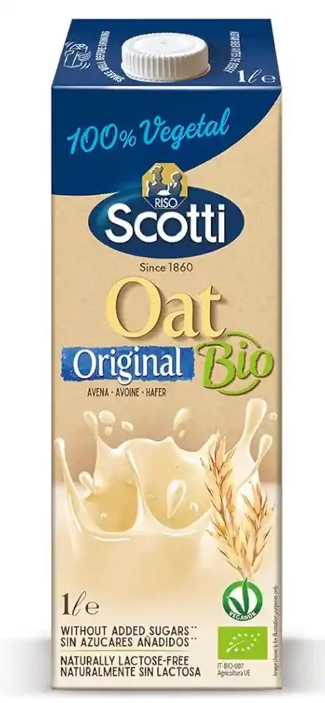 Alimento Líquido De Avena Original (orgánica, Sin Azúcar) 1lt Scotti