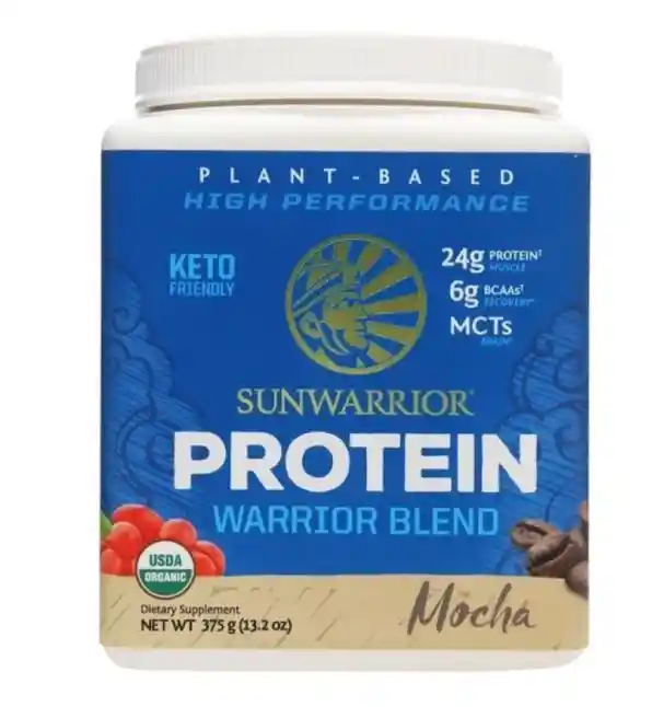 Protein Powder Warrior Mocha Sunwarrior 375g (keto Friendly, Vegana, Orgánica)