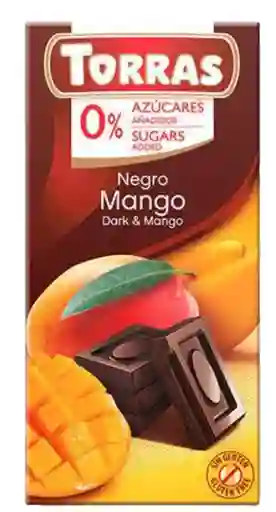 Chocolate 0% Azúcar Negro Con Mango (sin Gluten) Torras 75g