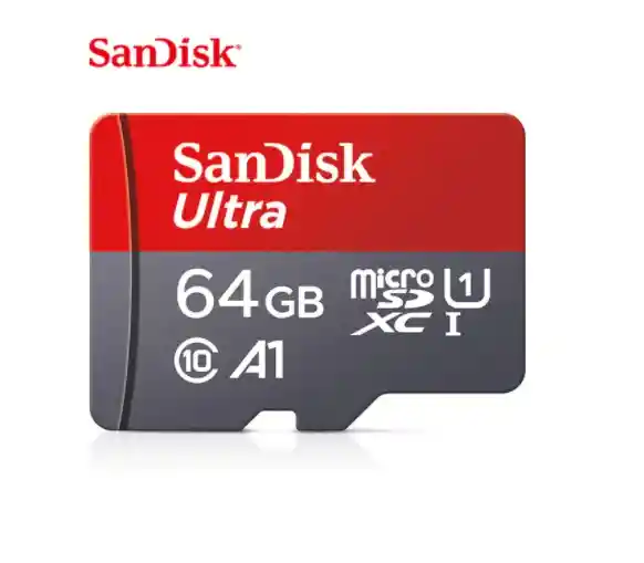 Tarjeta Memoria Micro Sd Sandisk Ultra 64 Gb Original Nintendo Switch A1, Clase 10, 120 Mb/s (roja) (64 Gb)