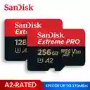 Tarjeta Memoria Micro Sd Sandisk Extreme Pro Original 128 Gb 4k U3 Compatible Go Pro Drones Microsdxc 160 Mb/s (negra) (128gb)