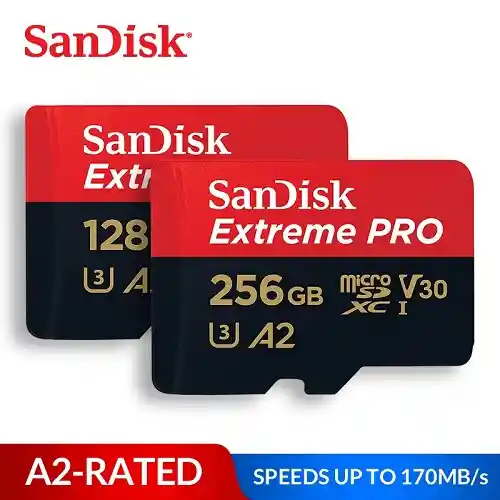 Tarjeta Memoria Micro Sd Sandisk Extreme Pro Original 128 Gb 4k U3 Compatible Go Pro Drones Microsdxc 160 Mb/s (negra) (128gb)