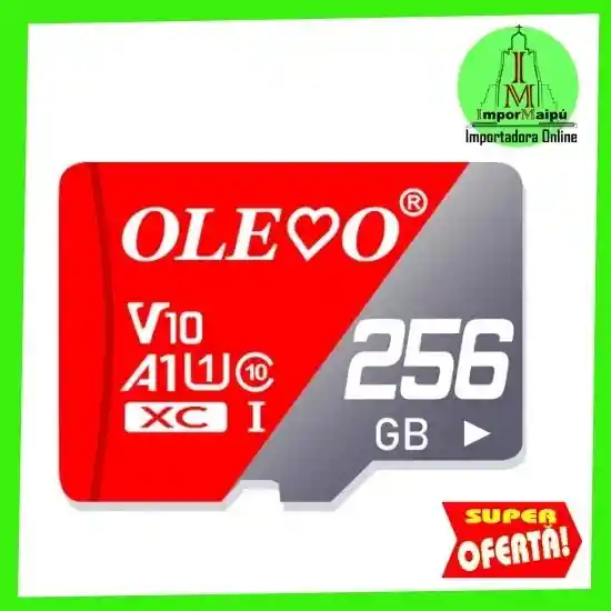 Tarjeta Memoria Micro Sd Olevo 256 Gb Original Nintendo Switch A1, Clase 10, 30 Mb/s (roja) (256gb)