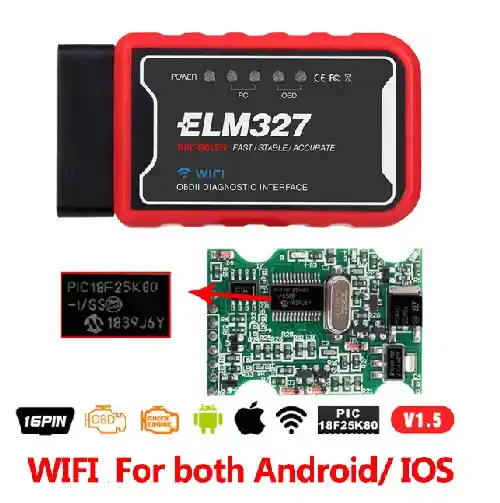 Scanner Automotriz Auto Elm327 Wifi Obd2 Última Versión Nueva Original Para Vehículos Multimarca (rojo)