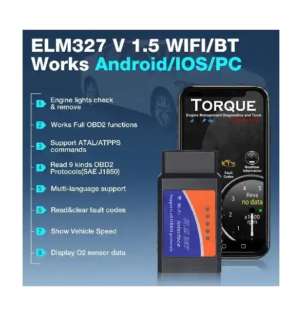 Scanner Automotriz Auto Elm327 Wifi Obd2 Última Versión Nueva Original Para Vehículos Multimarca (rojo)