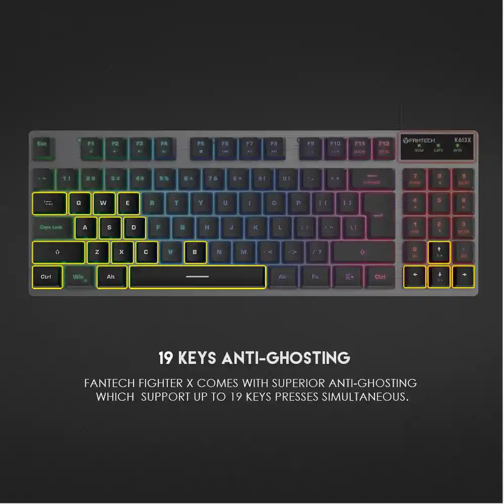 Teclado Gamer Fantech Fighter K613x Black Edition