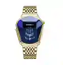 Reloj Hombre Deportivo Juvenil Hoursly Digital Analogo Cuarzo Acero Inoxidable Dorado Azul