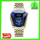 Reloj Hombre Deportivo Juvenil Hoursly Digital Analogo Cuarzo Acero Inoxidable Dorado Azul