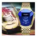 Reloj Hombre Deportivo Juvenil Hoursly Digital Analogo Cuarzo Acero Inoxidable Dorado Azul