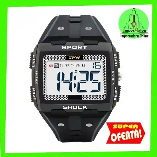 Reloj Hombre Deportivo Digital Multifunción Luz, Sport-shock Impermeable Números Grandes