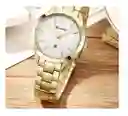 Reloj De Pulsera Dama Mujer Curren Cuarzo Correa De Lujo Acero Inoxidable Analogo Esfera Cronógrafo Dorado