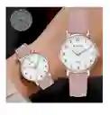 Reloj De Pulsera Dama Mujer Cuarzo Correa Cuero Analogo De Lujo Esfera Cronógrafo Dorado Rosa