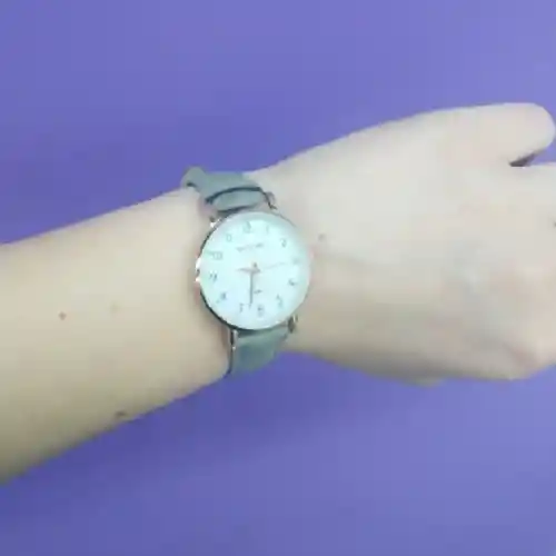 Reloj De Pulsera Dama Mujer Cuarzo Correa Cuero Analogo De Lujo Esfera Cronógrafo Dorado Rosa