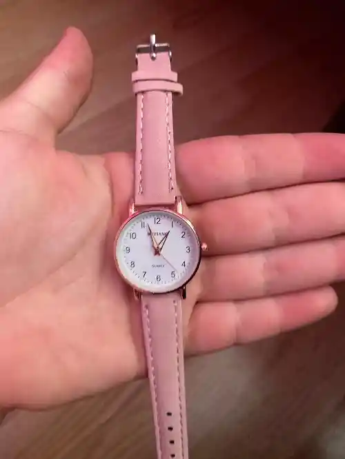 Reloj De Pulsera Dama Mujer Cuarzo Correa Cuero Analogo De Lujo Esfera Cronógrafo Dorado Rosa