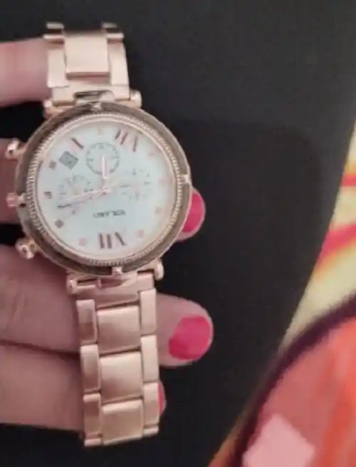 Reloj De Pulsera Dama Mujer Cuarzo Correa Acero Inoxidable De Lujo Analogo Esfera Más Pulseras Accesorios Cronógrafo Dorado